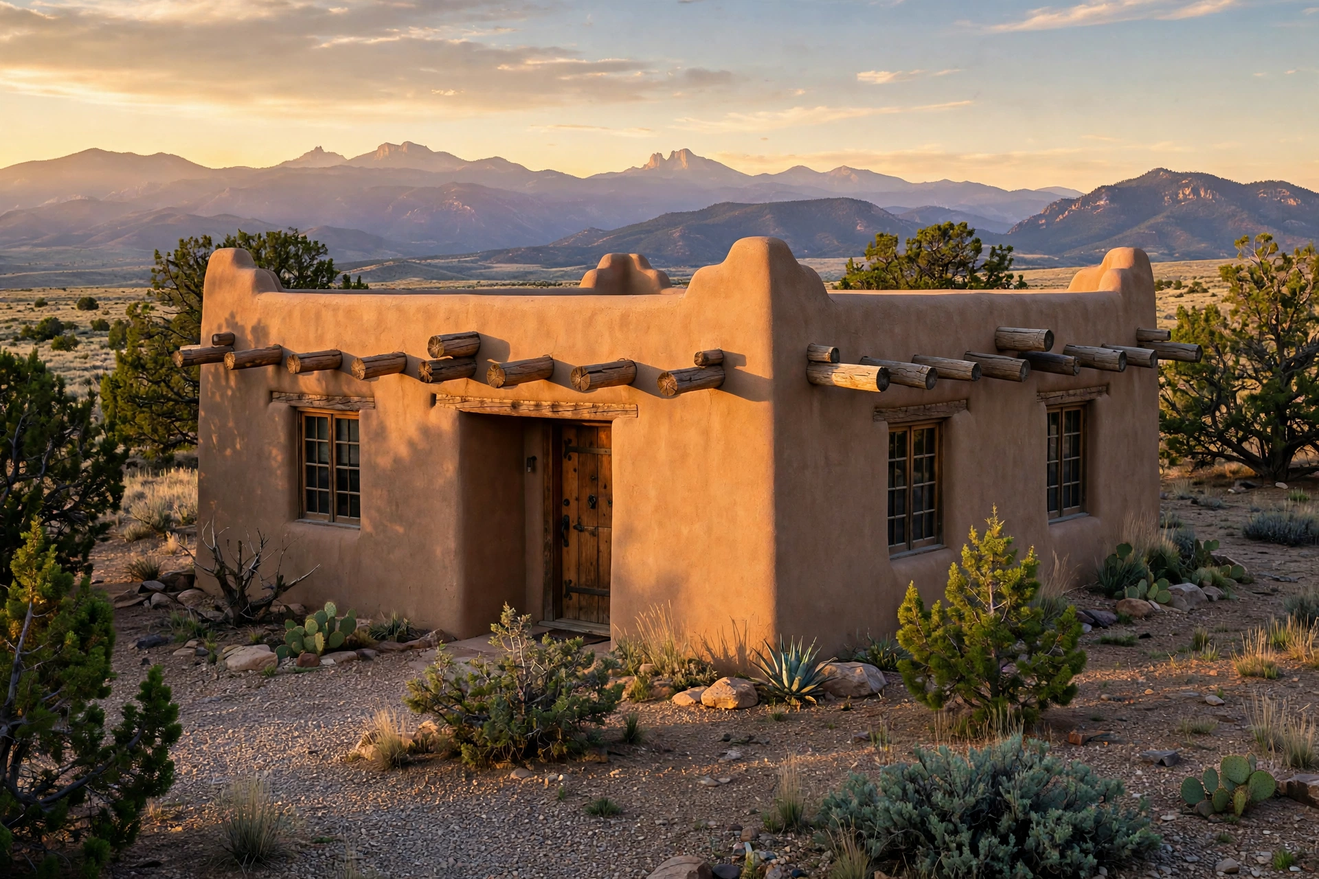 Traditional adobe home in Santa Fe New Mexico served by leak detection specialists